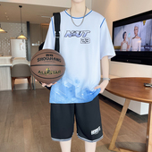 t恤短裤 套装 男孩12 短袖 15岁夏季 青少年学生冰丝大童运动篮球衣服