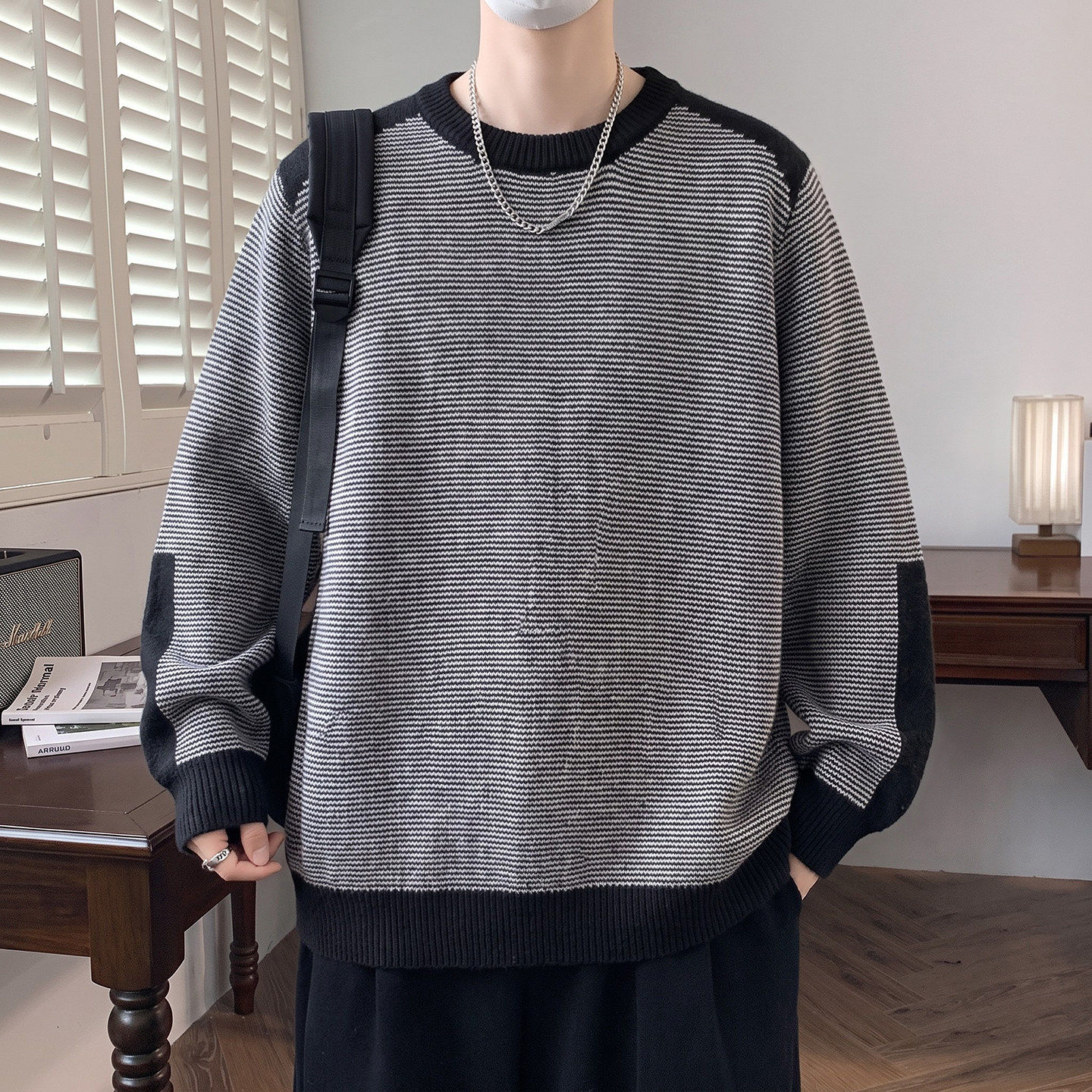 加厚保暖毛衣宽松潮流男生针织衫