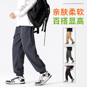 裤 男装 子男春秋季 工装 新款 13青少年运动休闲长裤 士潮牌束脚裤 15岁
