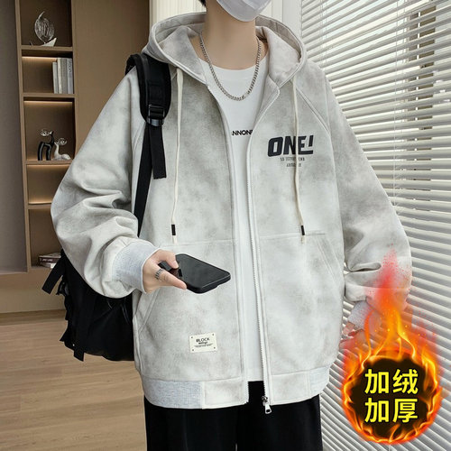 秋冬季新款外套男孩初高中学生加绒加厚棒球服夹克青少年大童潮牌