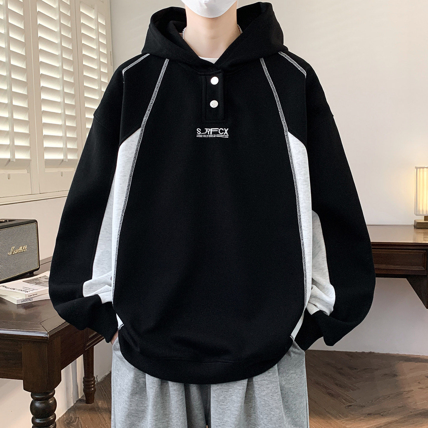 连帽卫衣男生春秋季新款初高中学生青少年长袖t恤男装大童潮上衣