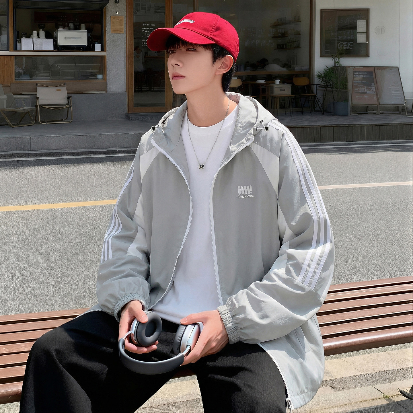 防晒衣服男孩夏季新薄款初中高中学生青少年透气夹克外套大童潮流