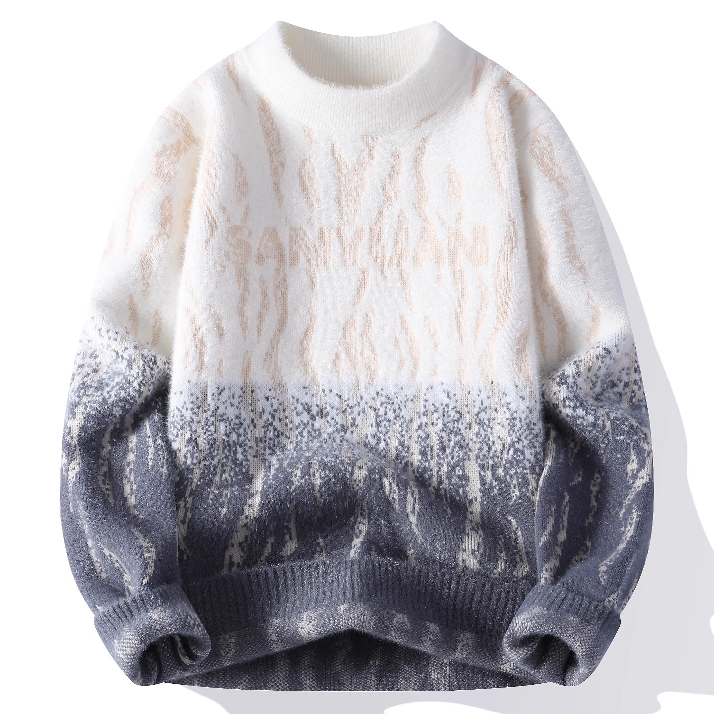 渐变毛衣男生青少年秋冬季新款初高中学生线衣针织打底衫男装士潮