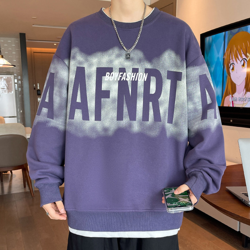 圆领卫衣男孩春秋季新款长袖t恤大童帅气初高中学生宽松青少年潮