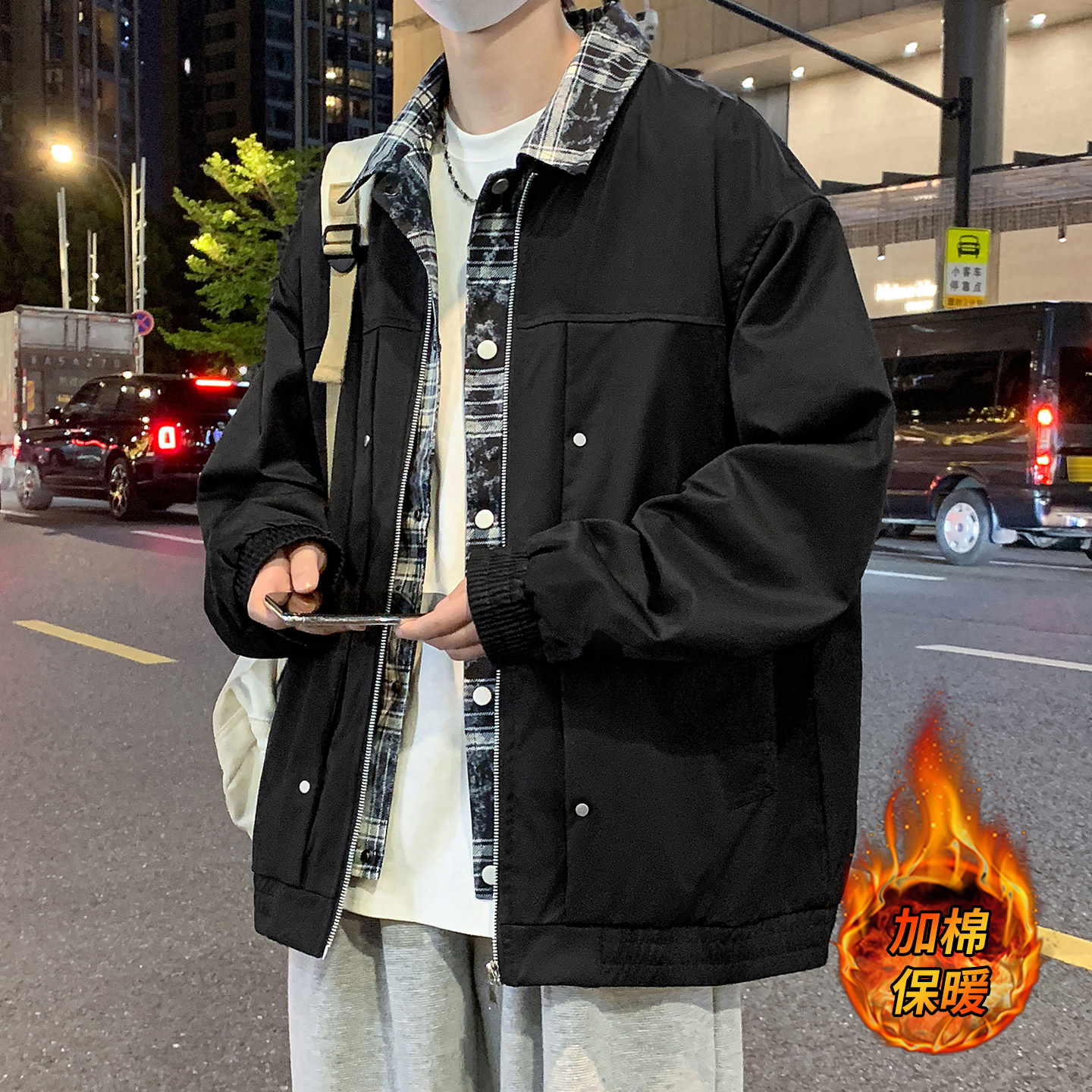 加绒加厚保暖夹克时尚版型设计