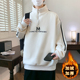 半拉链卫衣男孩中学生加绒加厚青少年秋冬季 潮牌 士打底衫 新款 男装