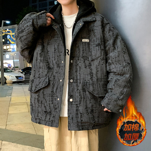 青少年秋冬季新款大童帅气外套加棉加厚初中学生潮流男装夹克上衣