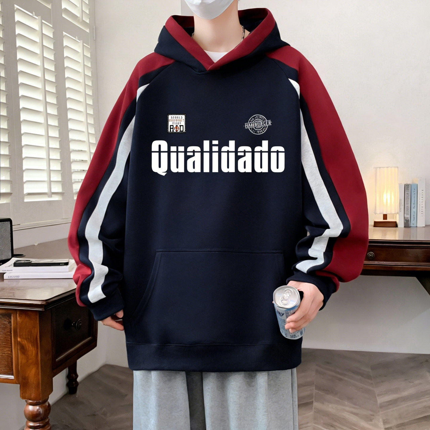 连帽卫衣男生春秋季新款青少年初中高中学生大童上衣服外套男装潮