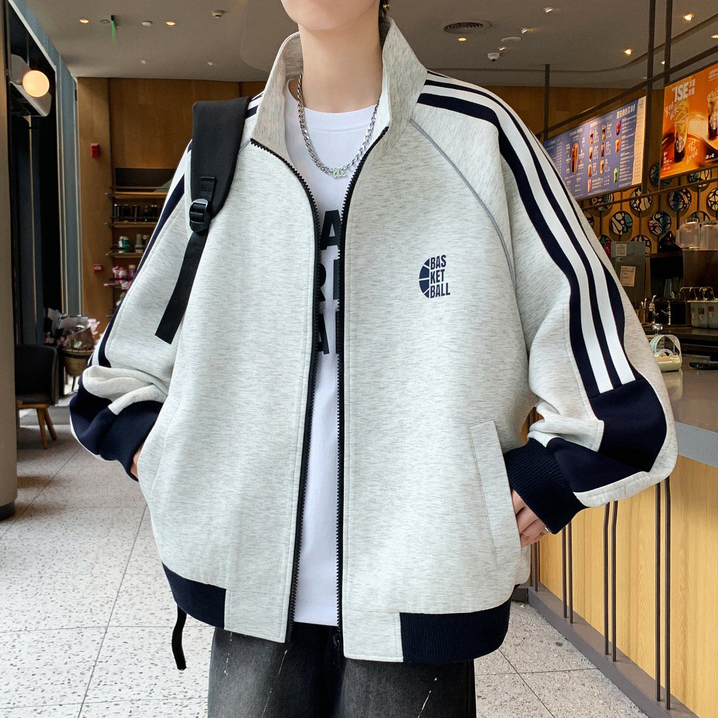 棒球服外套男孩春秋季新款青少年初高中学生立领夹克大童男装上衣