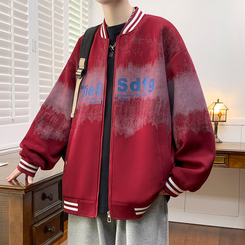 棒球服男生春秋季新款青少年夹克大童初高中学生潮牌帅气外套男装