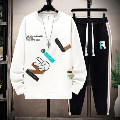 不起球不褪色帅气卫衣套装