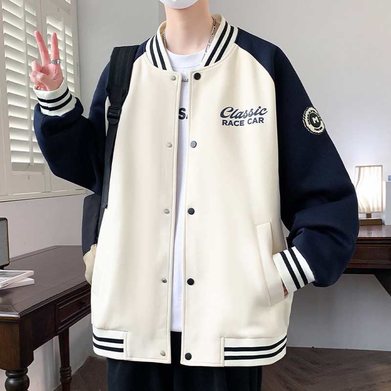 美式棒球服男生春秋季新款宽松夹克青少年学生休闲运动外套男装潮