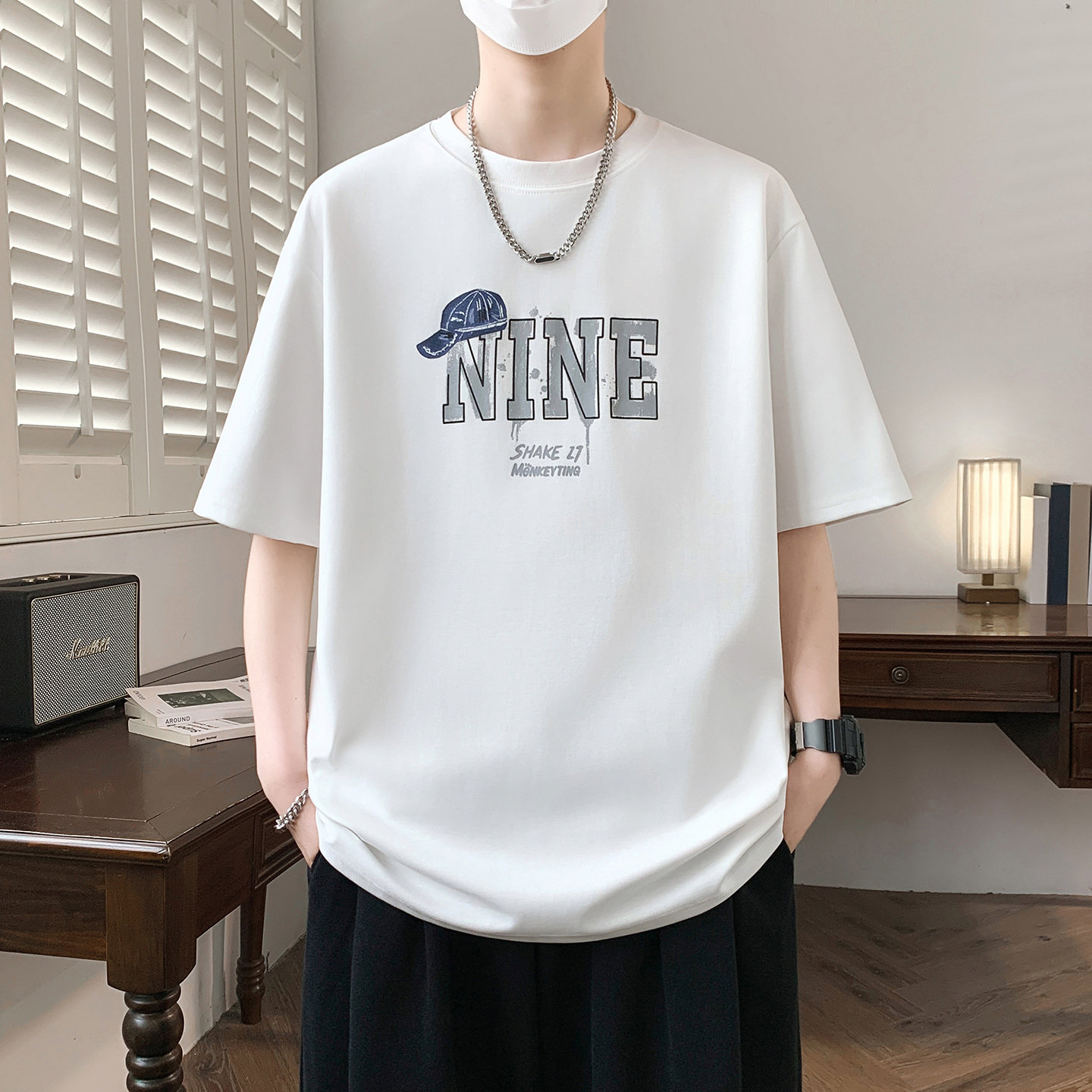 夏季新款短袖t恤男孩青少年初中高中学生大童男装半袖体恤衫上衣