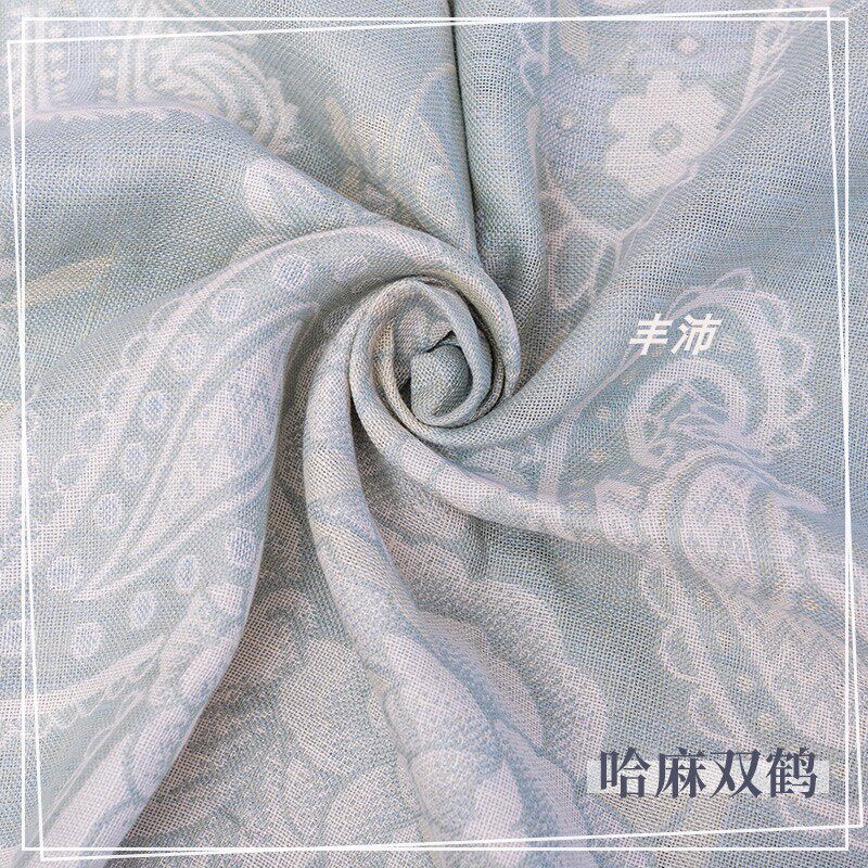 哈麻双鹤100%纯亚麻凉席空调席子可水洗双人折叠席子夏季凉爽透气