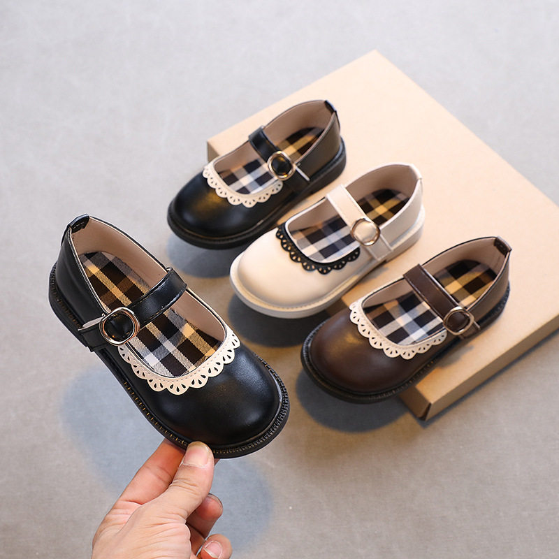 女童皮鞋2024春秋季新款洋气花边儿童鞋软底小女孩公主鞋软底单鞋
