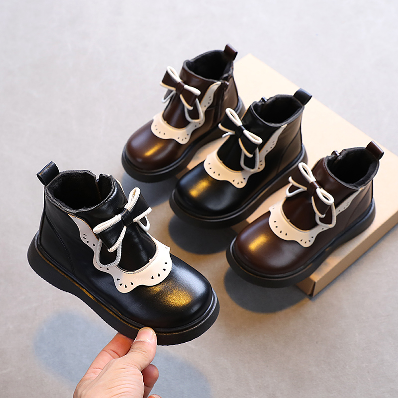 秋冬季新款二棉女孩中大童公主靴