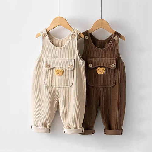 儿童宝宝可开档灯芯绒背带裤