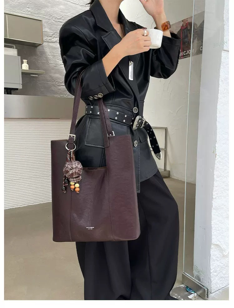 2025新款时尚百搭单肩斜挎包女高级感小众设计手提大托特包子母包