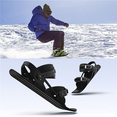 滑雪板鞋迷你双板雪板耍雪玩雪装备Snowfeet Mini Ski Skates