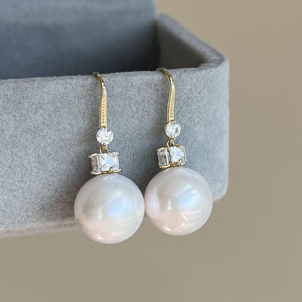 S925银镀金 大圆极亮正圆纯白微瑕 天然白色珍珠耳环12.5mm方钻款,珠宝/钻石/翡翠,耳饰,淘宝优惠券,粉丝福利购,淘宝优惠卷