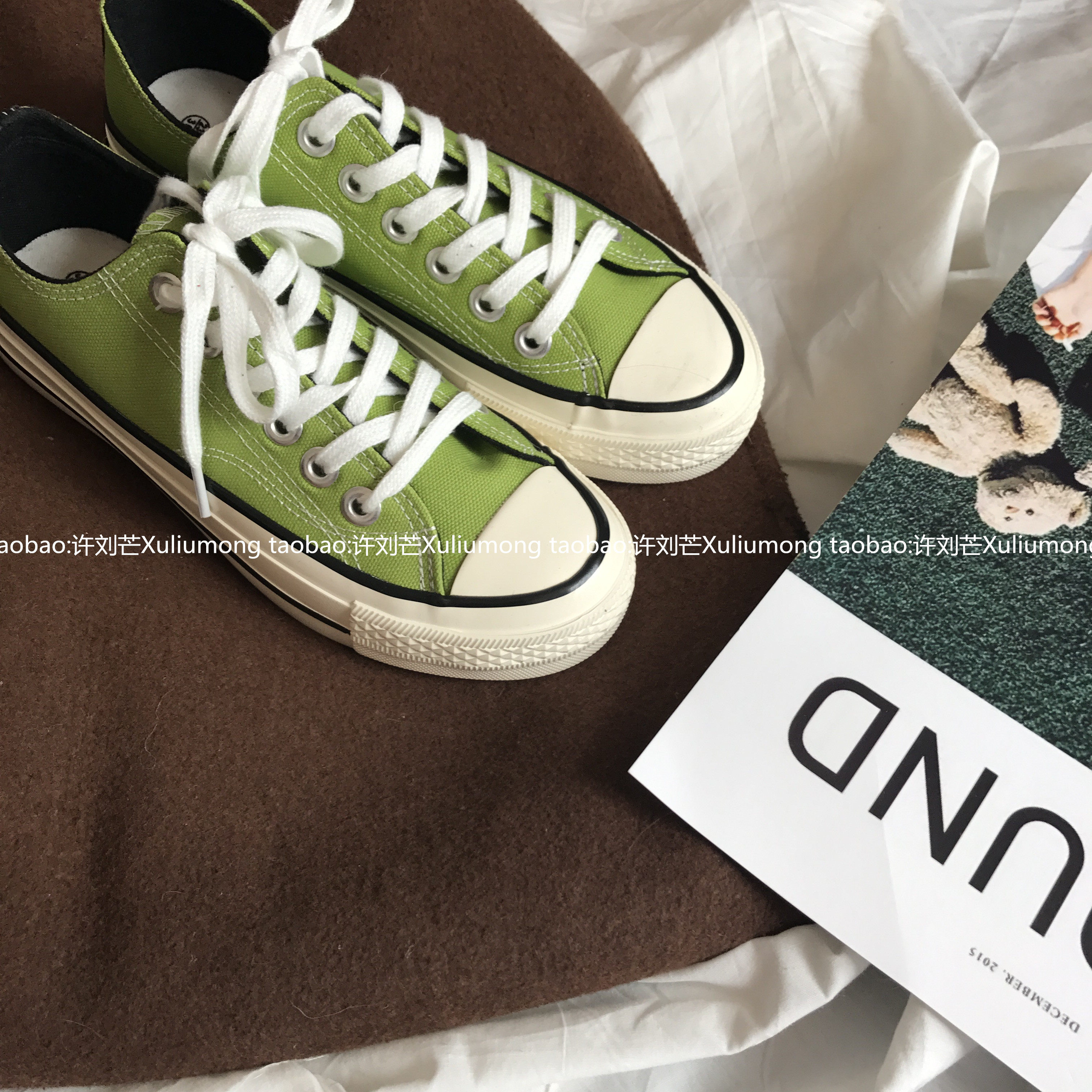 許劉芒 韓國街拍萬年經典款百搭複古1970s複刻芥末綠低幫帆布鞋女在類目 女鞋, 帆布鞋中 - 來自Buy2taobao.com提供專業的淘寶代購服務
