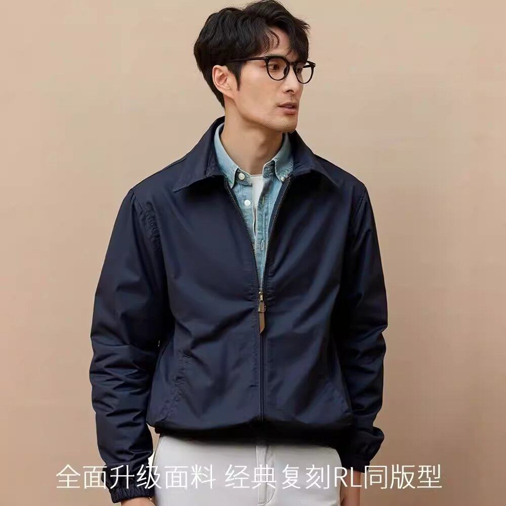 经典复刻RL美式复古夹克男春秋装老钱翻领商务行政高级感外套薄款