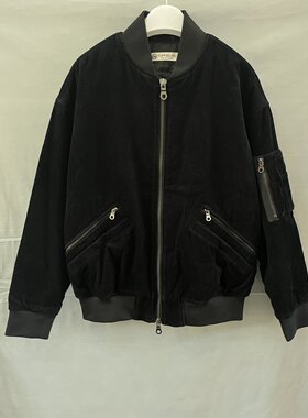秋冬新款男女情侣时尚灯芯绒夹棉款飞行员夹克简约保暖