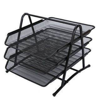 晨光（M&G） 文件盘三层网格金属文件栏文件架文件座资料盘