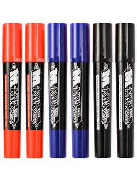 晨光记号笔物流水笔油性笔普惠型大双头APMY1802黑红蓝