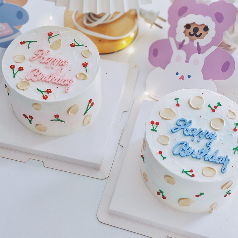 简约软胶生日快乐字母蛋糕装饰happybirthday祝福语摆件烘焙插件
