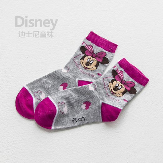 【亏清】正品Disney迪士尼儿童袜子男女童袜宝宝儿童中短袜中筒袜