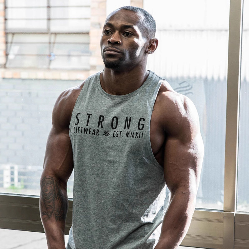 美式无袖宽肩背心健身衣