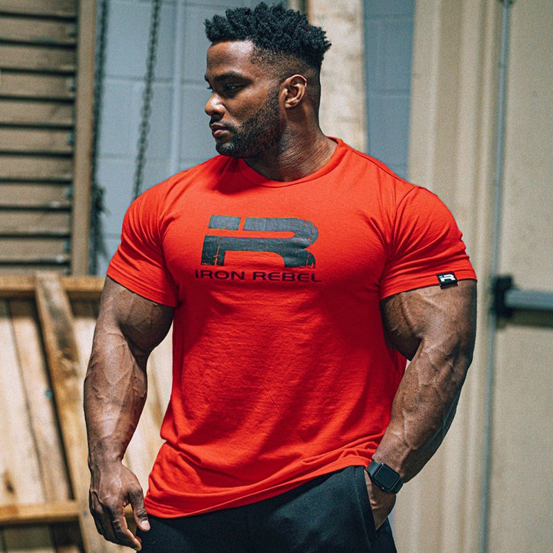 短袖全棉透气休闲健身宽松