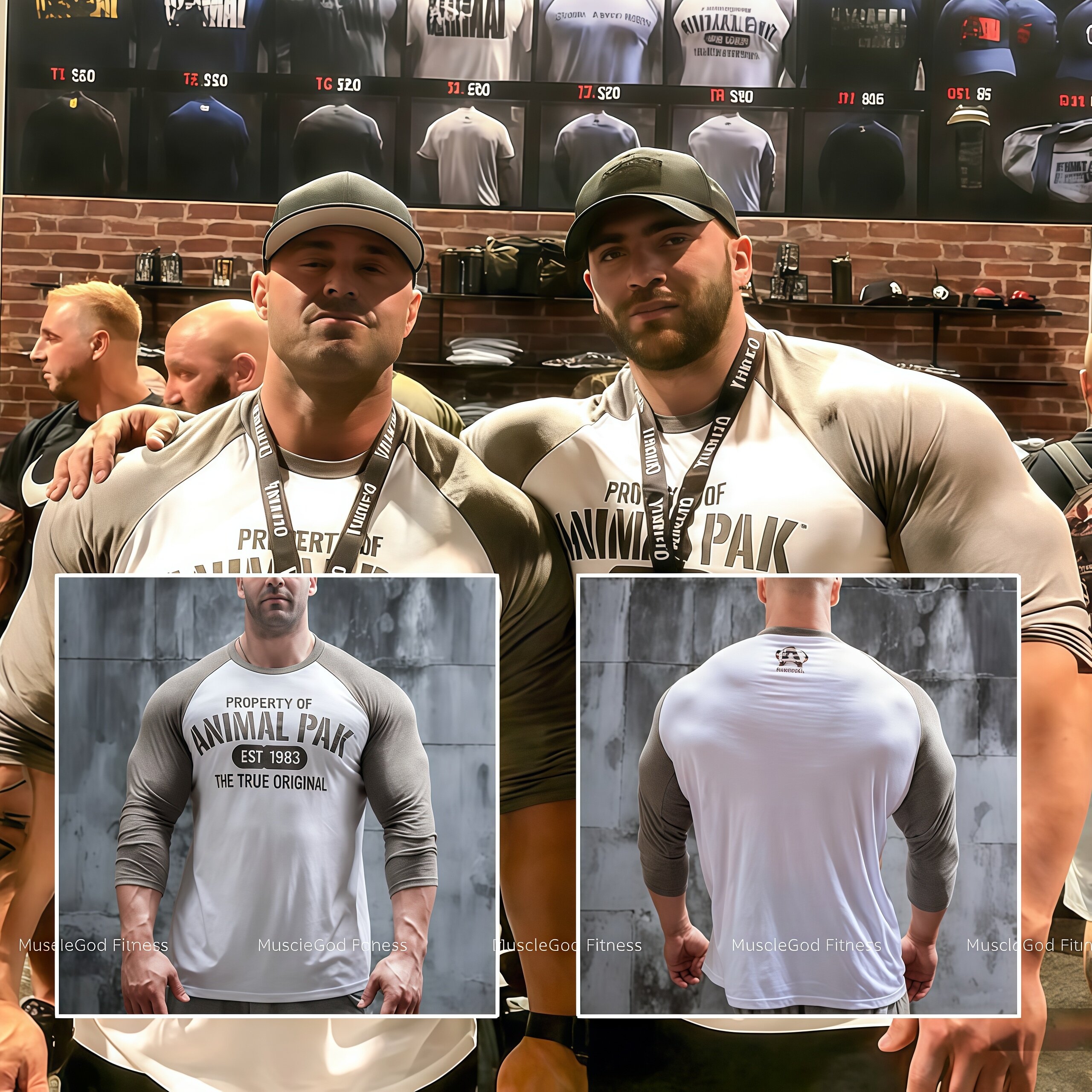 Animal Pak美式健身长袖T恤男健美训练服紧身速干运动插肩袖上衣