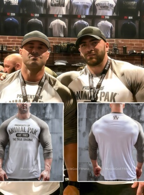 Animal Pak美式健身长袖T恤男健美训练服紧身速干运动插肩袖上衣