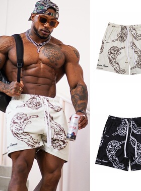 DARC狼头欧美原版夏季新款训练健身健美透气网眼篮球跑步潮流短裤