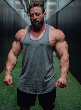 IR工字训练背心男宽松吊带弹力夏季健美运动无袖坎肩大码健身T恤