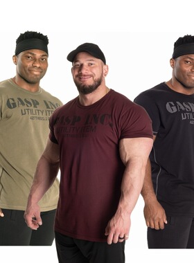 God健身(欧美原版)盖世健美3D裁剪复古潮流运动跑篮球训练短袖T恤