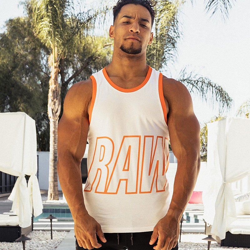 小力王水印宽松全面无袖