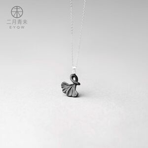 二月青未木黑檀木O型女清新项链