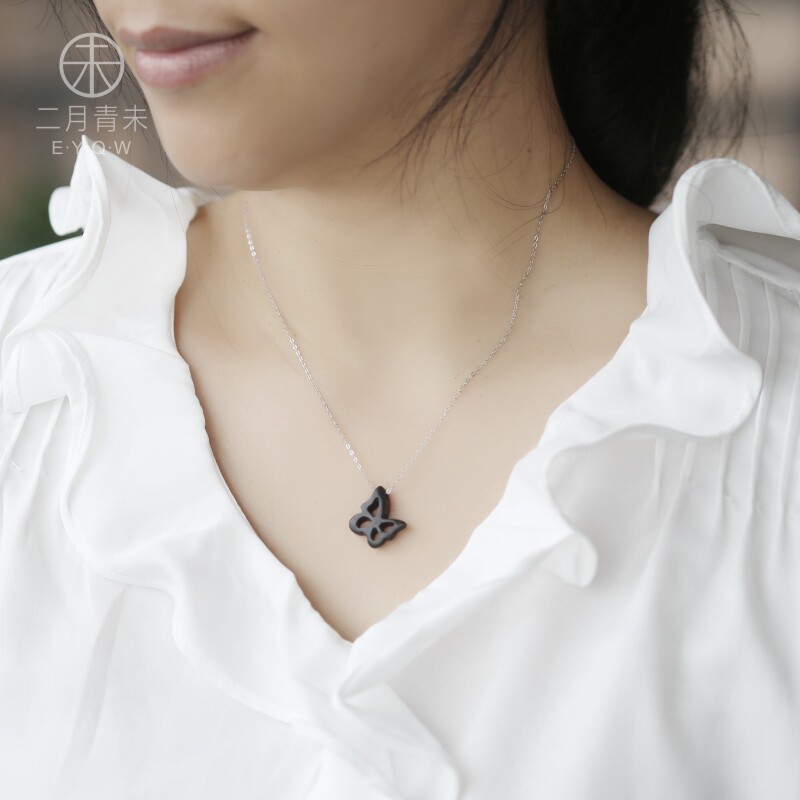 美鱼工坊女黑檀清新项链
