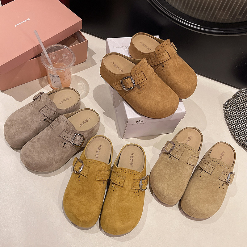 厚底包头半拖鞋休闲风勃肯鞋女2026年春季新款搭扣外穿懒人鞋单鞋,女鞋,勃肯鞋/软木鞋,淘宝优惠券,粉丝福利购,淘宝优惠卷