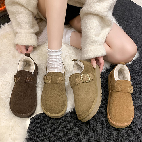 冬季加绒保暖反绒勃肯棉鞋女