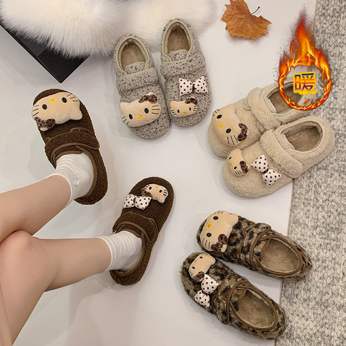 甜美卡通勃肯鞋魔术贴棉鞋