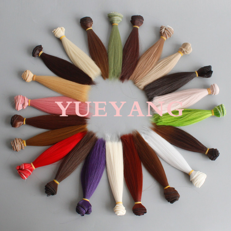 新品越洋直销BJD SD娃娃高温丝假发发排直发可儿多色加厚头发材料