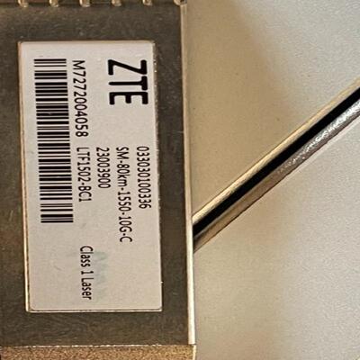 中兴10G80km光模块编码033030100336