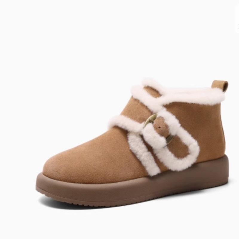 专柜正品森达雪地靴女子2024年冬季新款商场同款短靴XLG01DD4