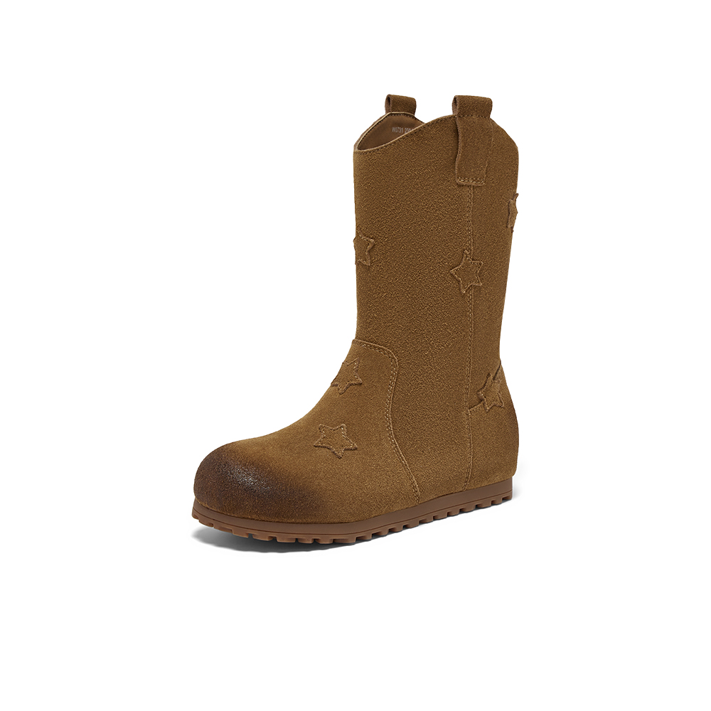 专柜正品百思图2025冬季新款商场同款休户外简约女中靴W0731DZ5