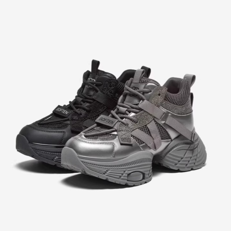 专柜正品百思图2024冬季新款商场同款老爹鞋厚底女休闲鞋A8875DD4