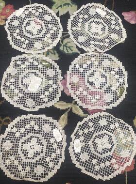 GZ121本色手工网扣圆盘垫棉质15cm（6片）